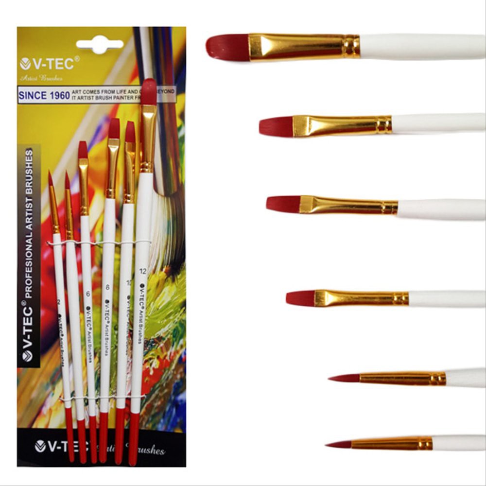 

Dijual V-Tec Artist Brush 9052 Set 6 - Kuas Lukis Set 6 Limited