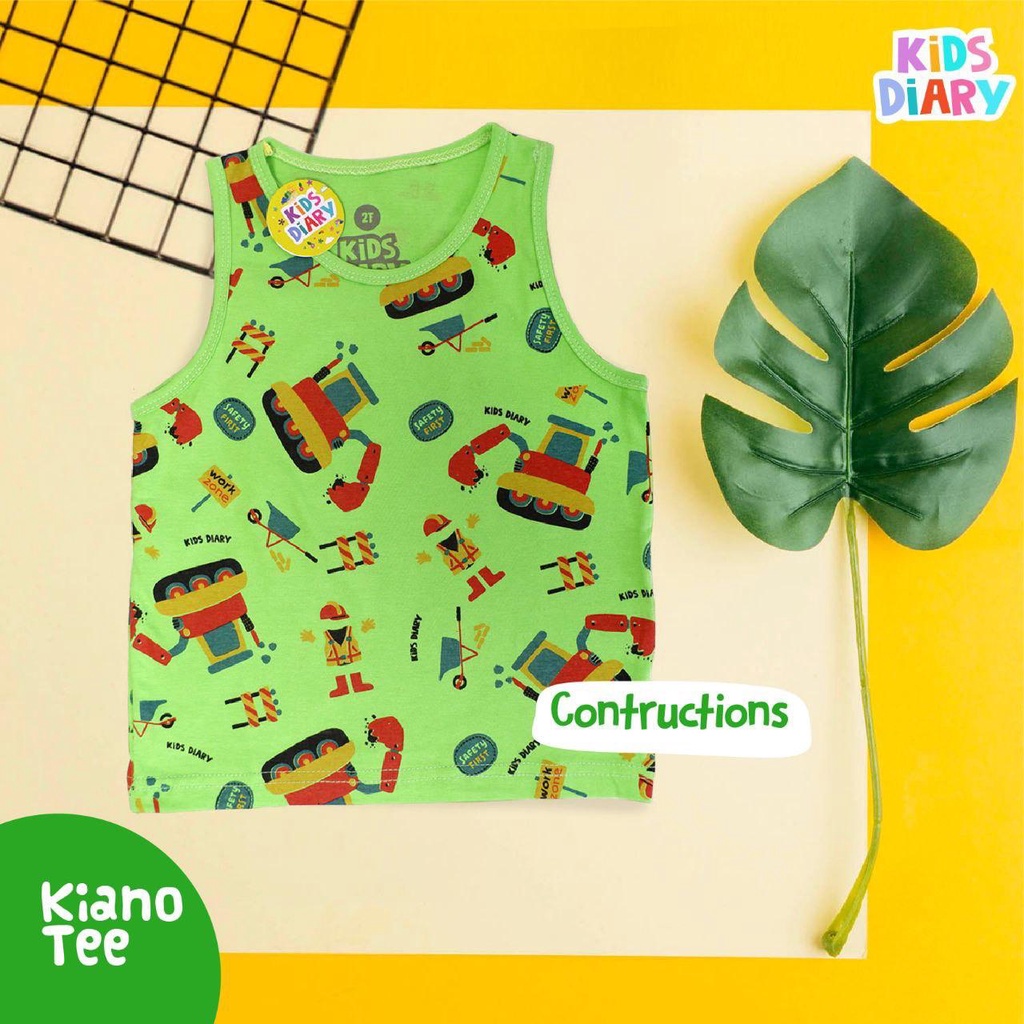 Kaos Singlet Tanktop Anak Fullprint Kiano Tee - Green