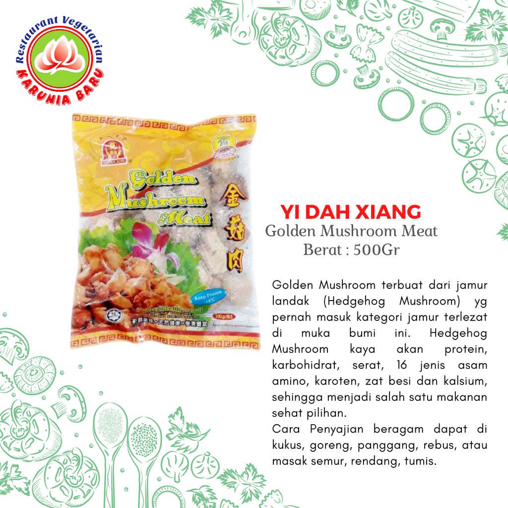 

Yi Dah Xiang Golden Mushroom Meat/Daging Jamur Vegetarian 200 gr