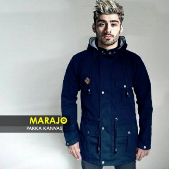 Jaket parka pria warna navy