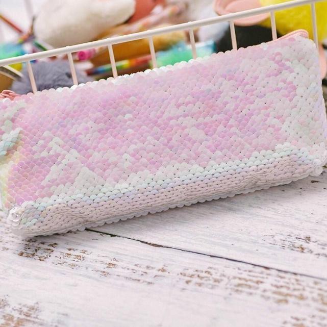 

♛ Kotak Pensil / Kotak Kosmetik Sequin Usap Manik ►