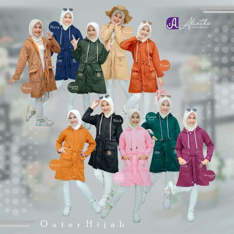 OUTER HIJAB MUSLIMAH KIDS TERBARU ORI ALIETHA JAKET ANAK VIRAL MODERN KEKINIAN BEST SELLER