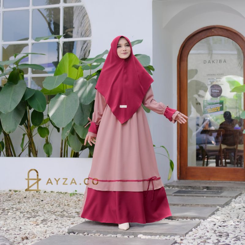 COD / Gamis set Khimar syar'i / ity crepe ORI premium / Real Pict