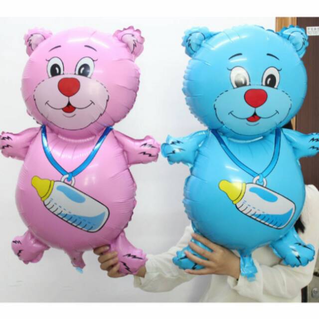 Balon Foil Bayi Baby Beruang Bear Bottle Botol Dot Murah