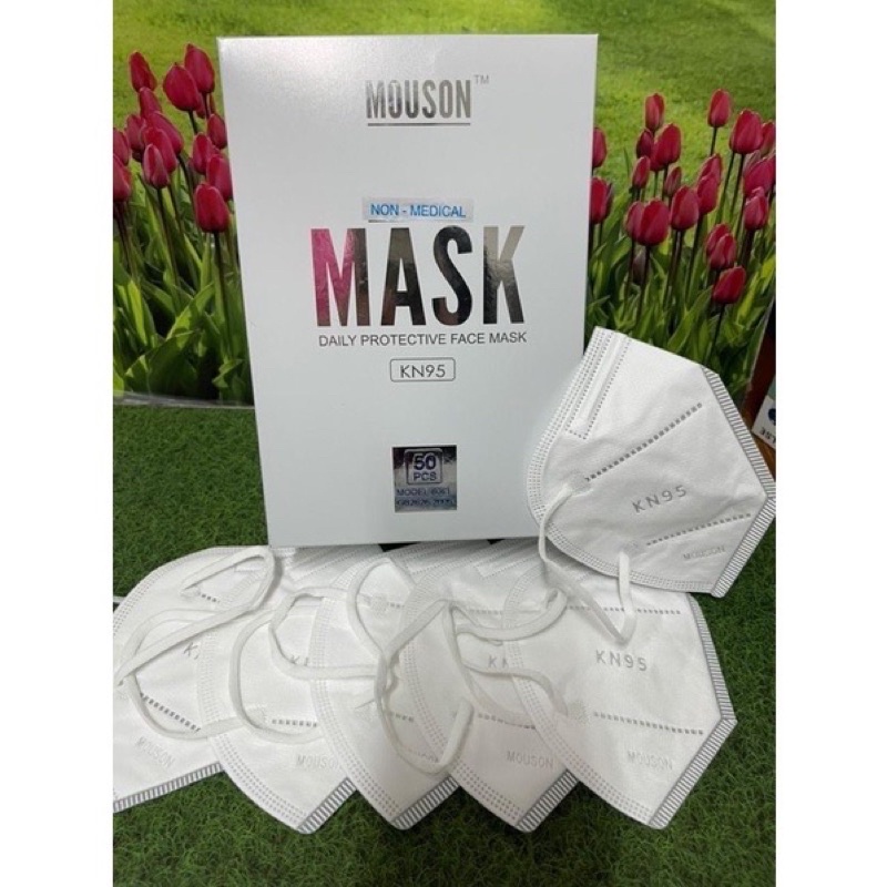 MASKER KN95 MOUSON PUTIH 1BOX 50PCS TERMURAH