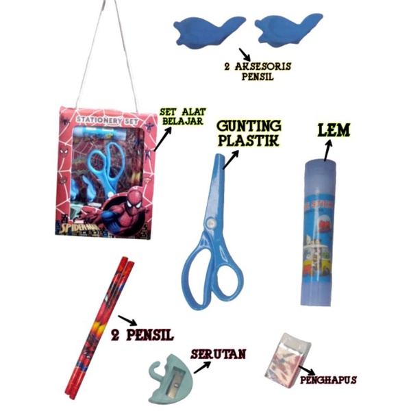 Alat Tulis/Set Alat Tulis/Stationary set/Alat Tulis Sekolah 9 in 1