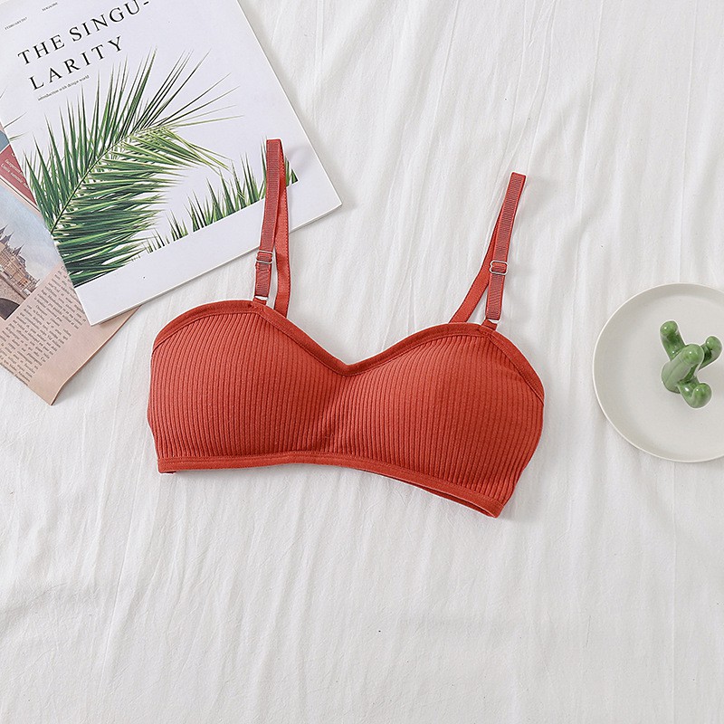 Smile Bra Fashion Wanita Bra Tanpa Kawat Sport Bra Push Up Elastis BH Pakaian Dalam Wanita 1008-ORANGE