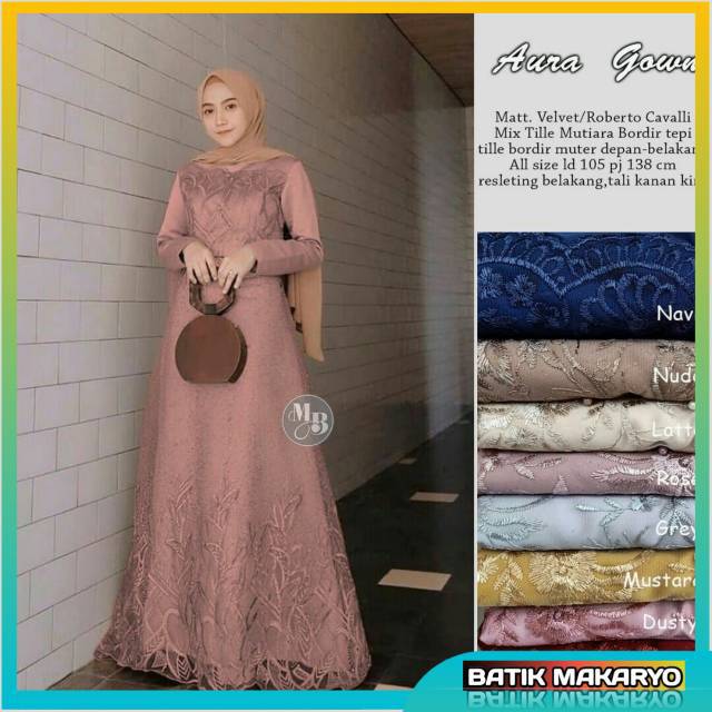 MAYRA GAMIS SYARI BAHAN VELVET DAN CERUTY HQ STANDAR JUMBO