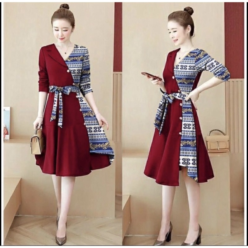 Dress natali merah