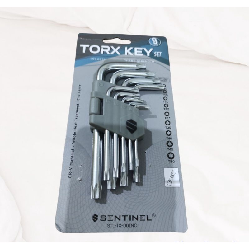 SENTINEL KUNCI L SET BINTANG PENDEK TANPA LUBANG 9PCS TORX KEY SET