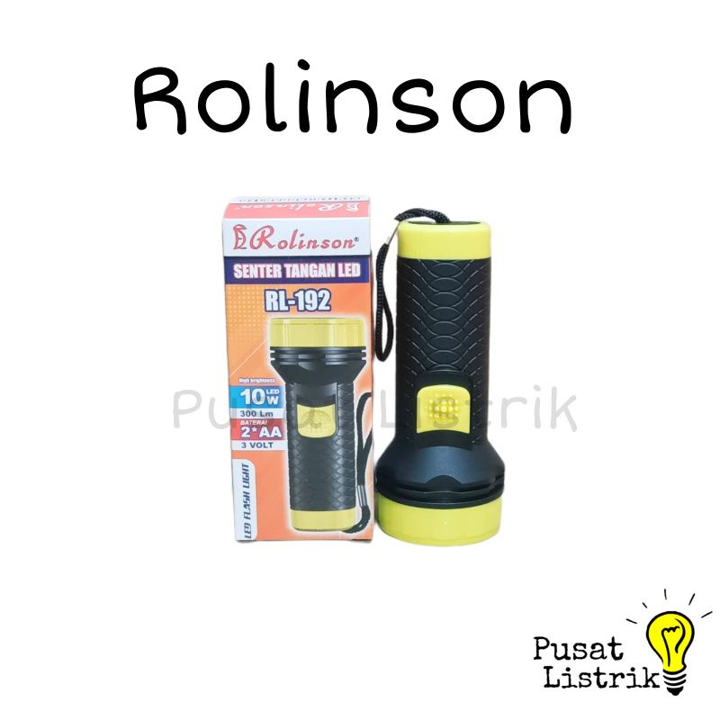 Senter Tangan 10watt LED 300Lm Rolinson Senter Kecil 10w Baterai AA 3V