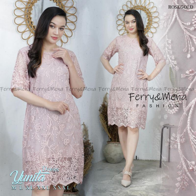 DRESS TILE YUNITA/DRESS TULLE PENDEK/KEBAYA DRESS PENDEK