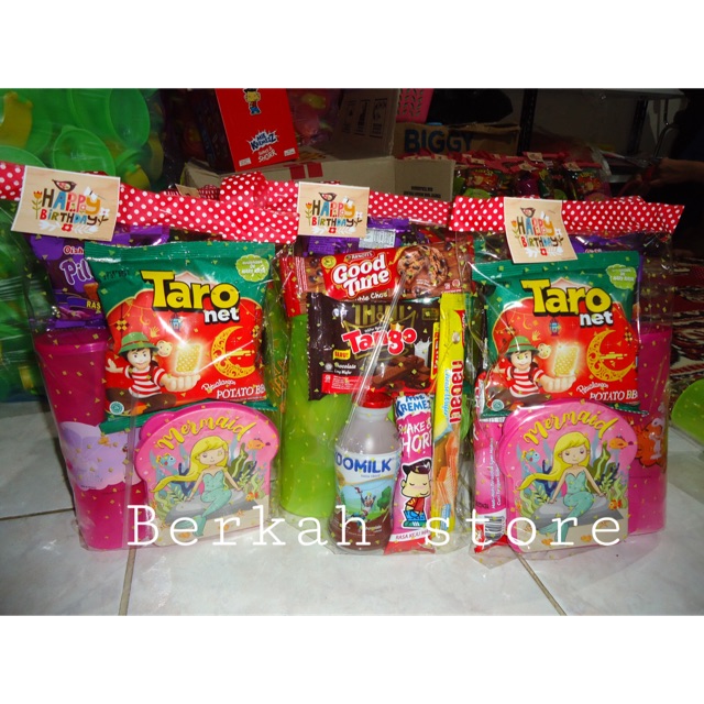 Souvenir ulang tahun paketan ciki/ snack  bingkisan ulang tahun