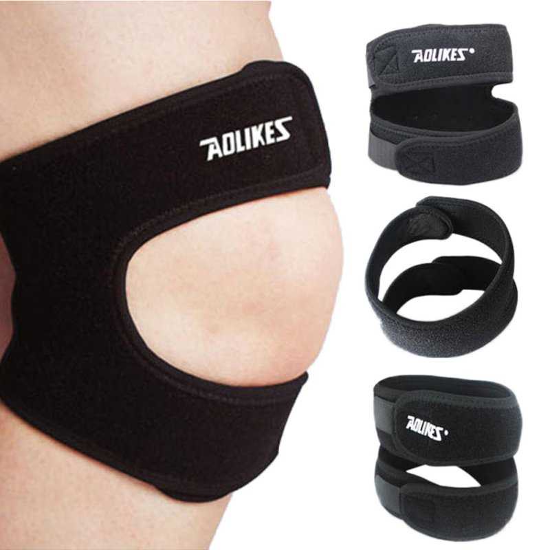 AOLIKES Sepasang Pelindung Lutut GYM Fitness Power Lifter Knee Support Strep Gym Lutut Powerlifting Fitness