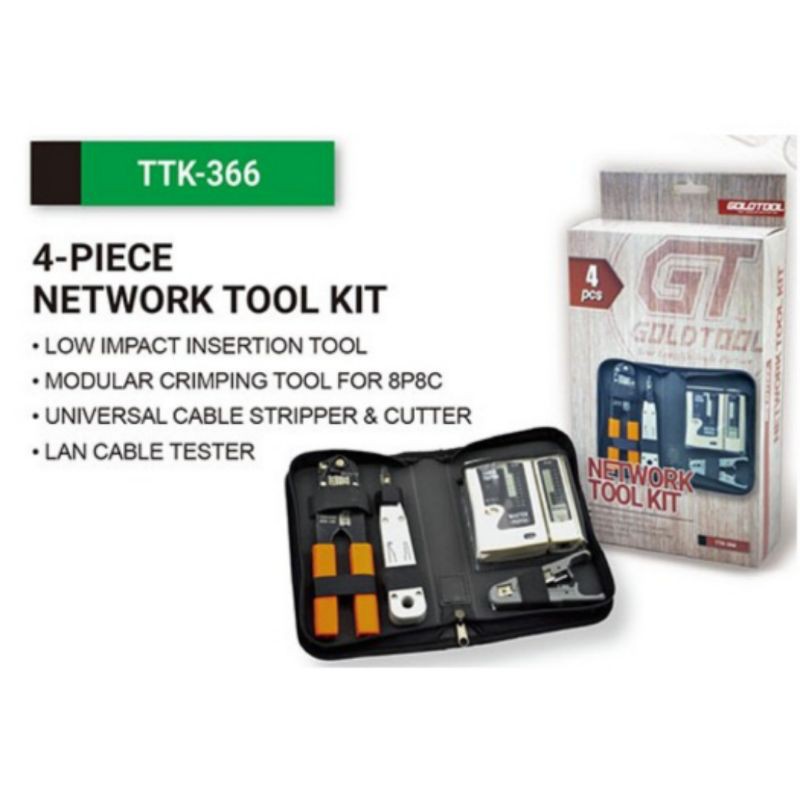 Network Toolkit 4 Piece TTK 366 GOLDTOOL