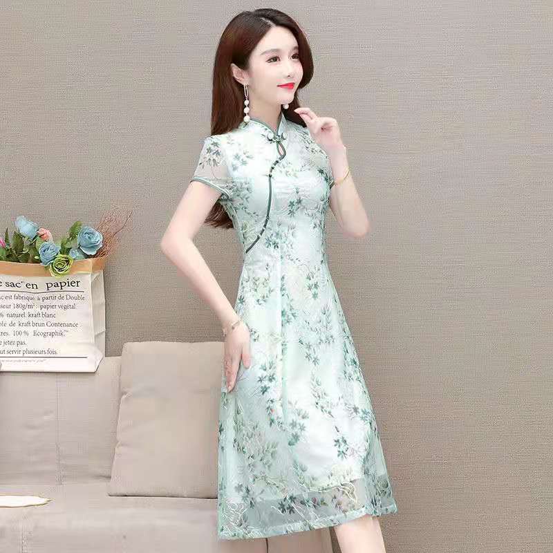 cheongsam modified dress summer dress 2022 women's new slim and elegant temperame