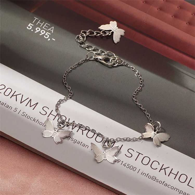 Ins Gelang Tangan Rantai Fashion Aksen Kupu-Kupu Untuk Wanita