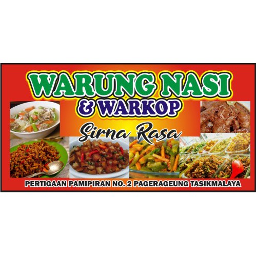 Spanduk Warung Nasi Bisa Custom Desain Shopee Indonesia