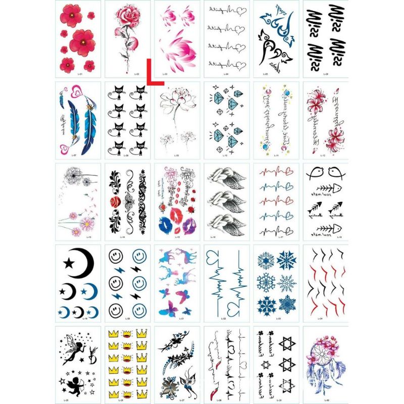 30pcs/10pcs Tatto Temporary Tato air sementara beragam tatto badan tato