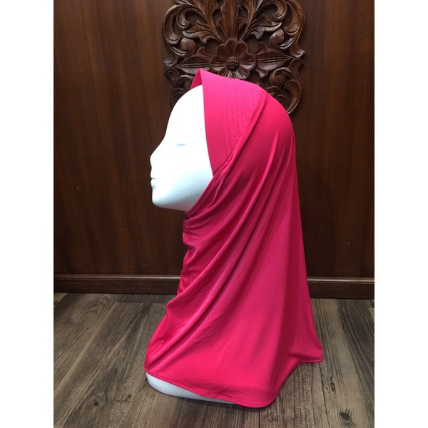 Hijab Sport Linear. Bergo Pendek, Bergo Sekolah-pink fanta