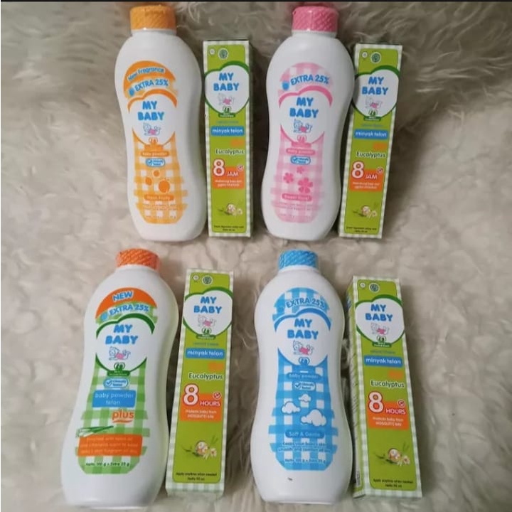 PAKET HEMAT MINYAK TELON MY BABY 90 ML &amp; BEDAK 125GR (BEDAK DIKIRIM RANDOM)