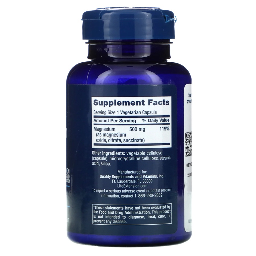 Life Extension Magnesium Caps 500 mg 100 Vege Caps Ori USA LE Magnesium Magnesium