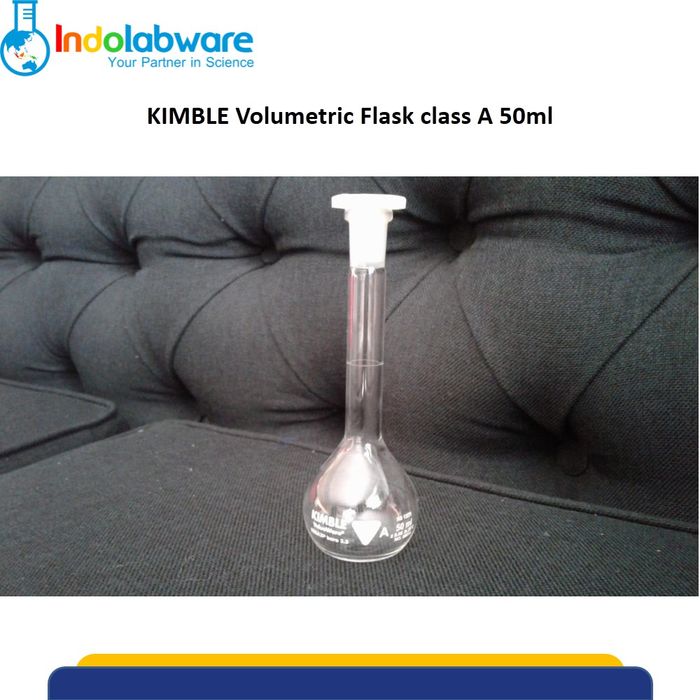 Jual KIMBLE Volumetric Flask class A 50mlLabu Ukur Shopee Indonesia