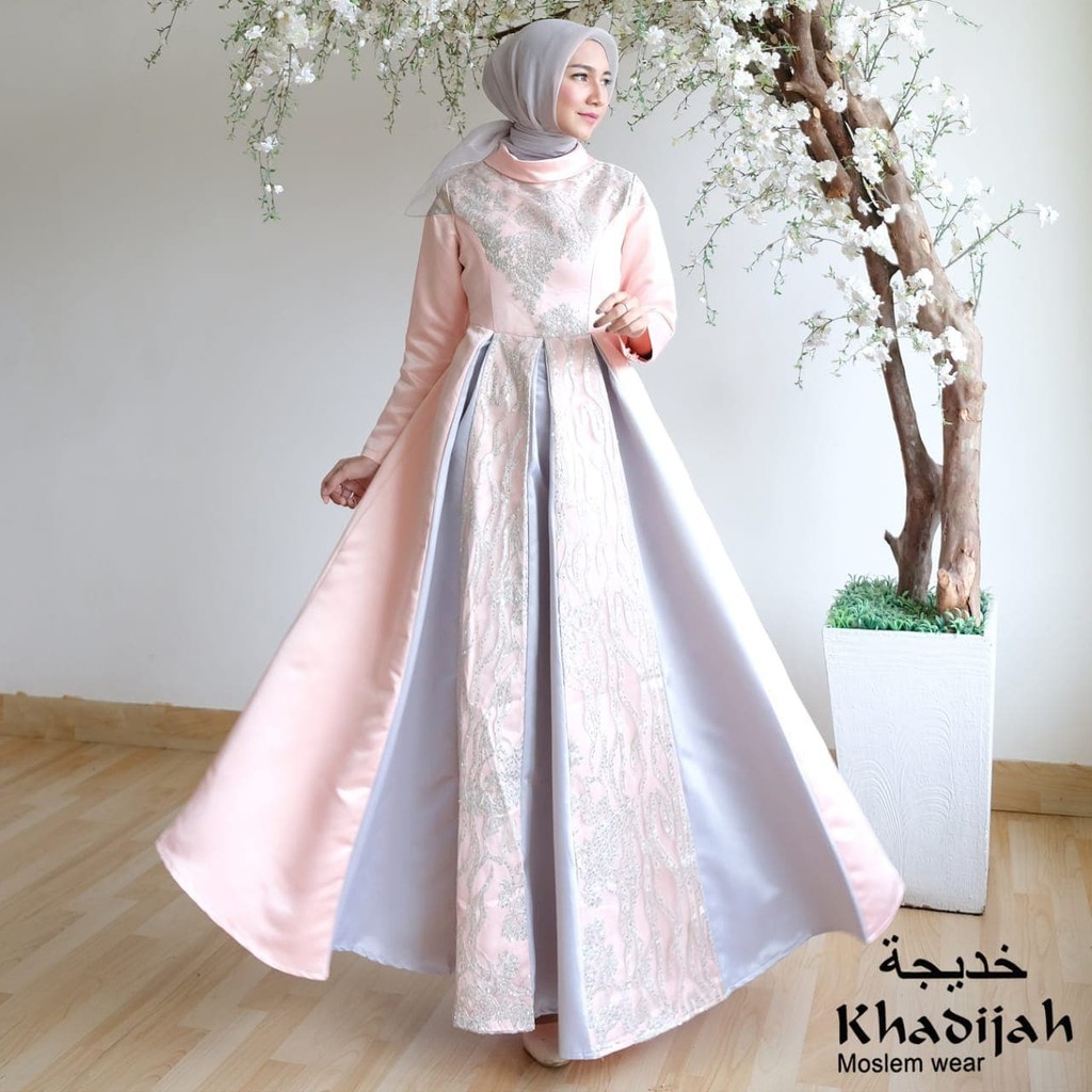 Terlaris Gaun Mikayla peach by Khadijah bin dawood