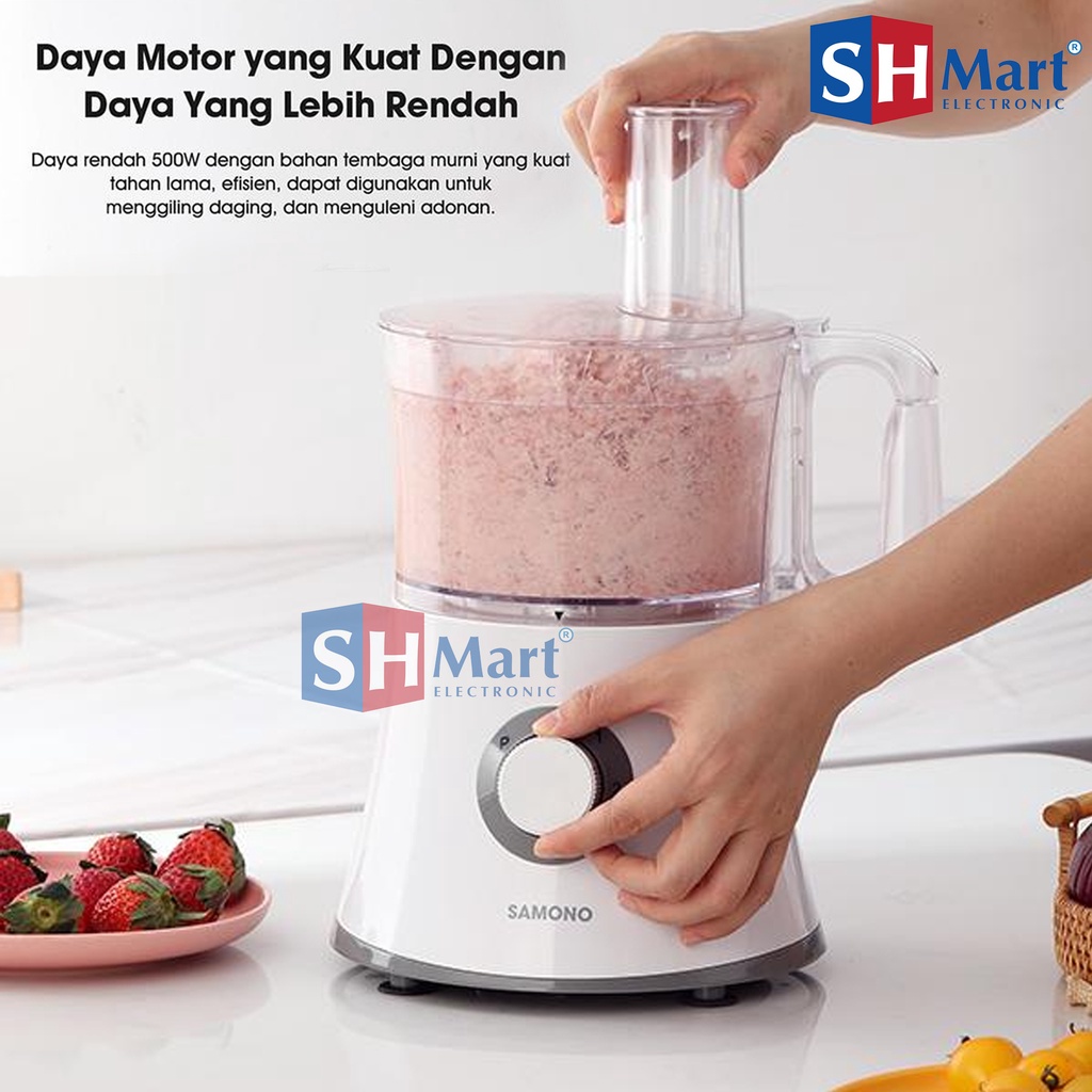 SAMONO BLENDER PLASTIK 8 IN 1 MULTIFUNGSI FOOD PROCESSOR DAN FOOD CHOPPER PENGGILING DAGING SW-FPW500