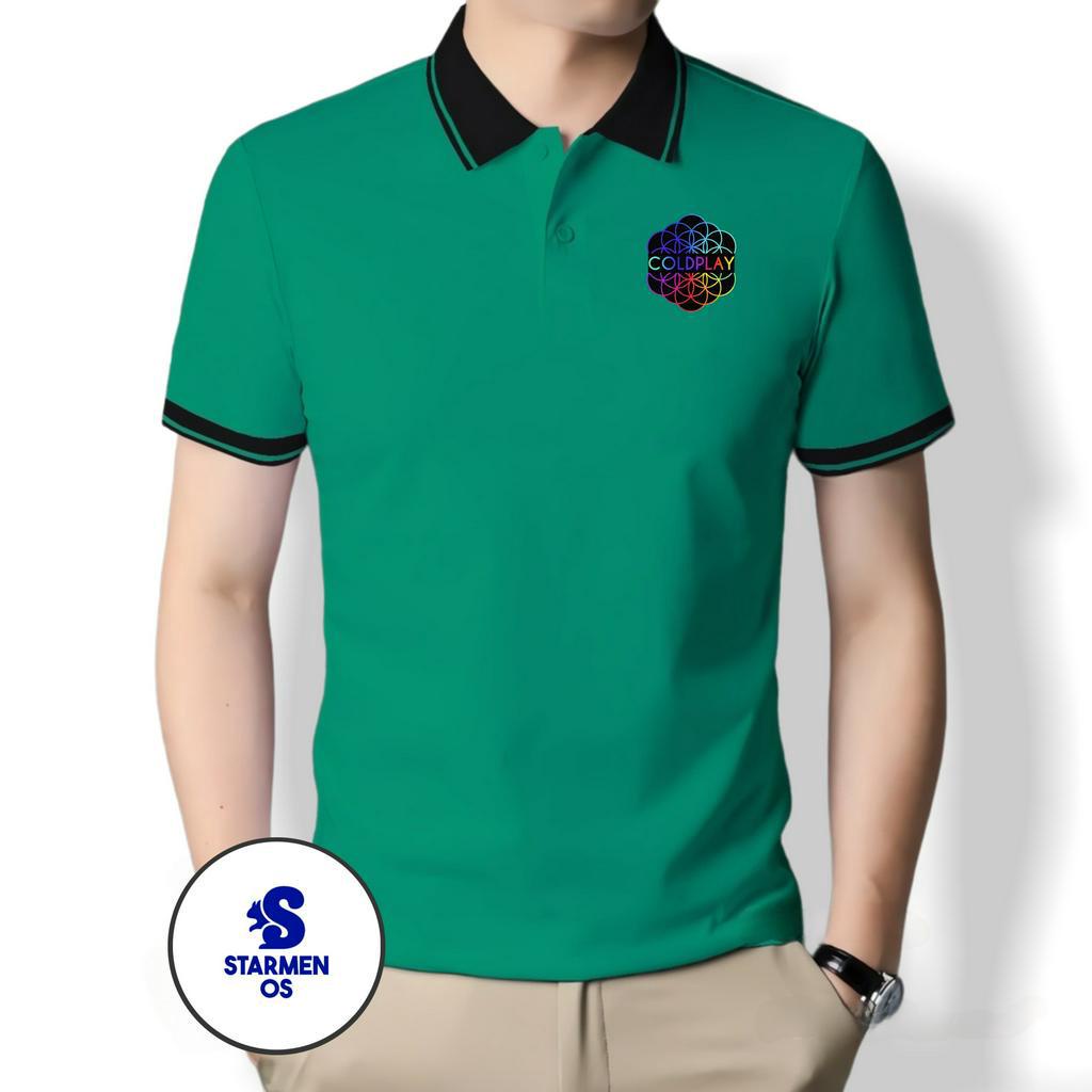 Kaos Wangki Polo Atasan Tshirt Pria Kerah Wangki Big List LOGO COLDPLAY A