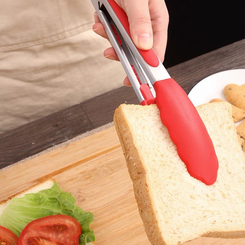 ALAT PENJEPIT GORENGAN SERBAGUNA CAPITAN MAKANAN LA106RD MURAH JEPITAN KUE BBQ STAINLESS PENCAPIT