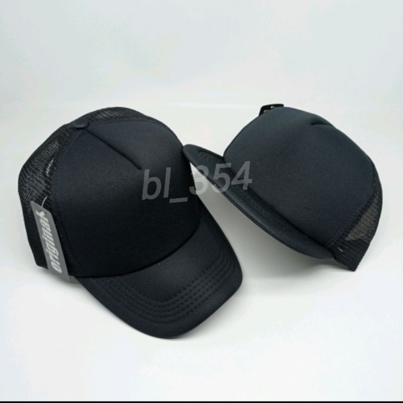 Topi jaring trucker hitam polos dewasa