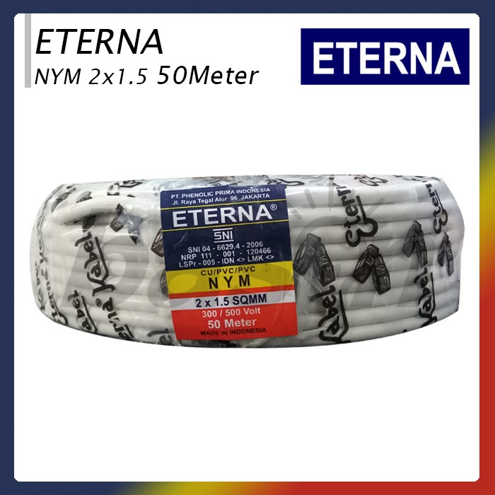 Eterna NYM 2x1.5 mm @50m - Kabel Listrik TIDAK DI ECER