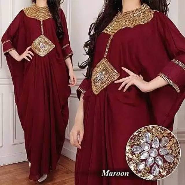 Kaftan Fardina Payet Jumbo Kaftan Cleopatra Kaptan Nagita Syarini Ashanti Gamis Muslim Pesta Wanita