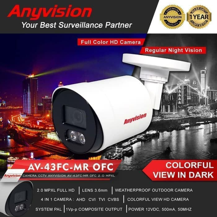 Cctv Colorvu Anyvision 2MP - CCTV Colorvu 2MP