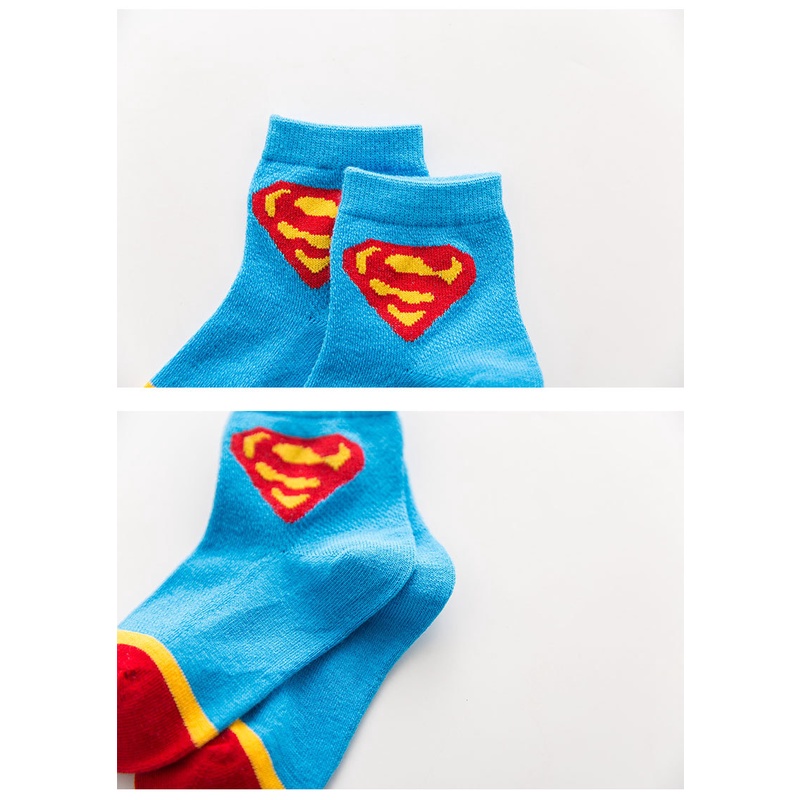 KAOS KAKI ANAK LAKI LAKI KARAKTER SUPERMAN SUPER HERO SOCK KIDS FASHION KOREA NEW USIA 3-12 TAHUN Y2