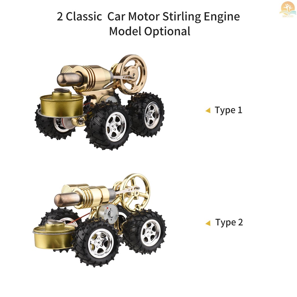 Mesin Stirling Generator Udara Panas Elektrik Model Mobil Motor Dengan Flywheel Untuk Edukasi Sains Anak Dewasa