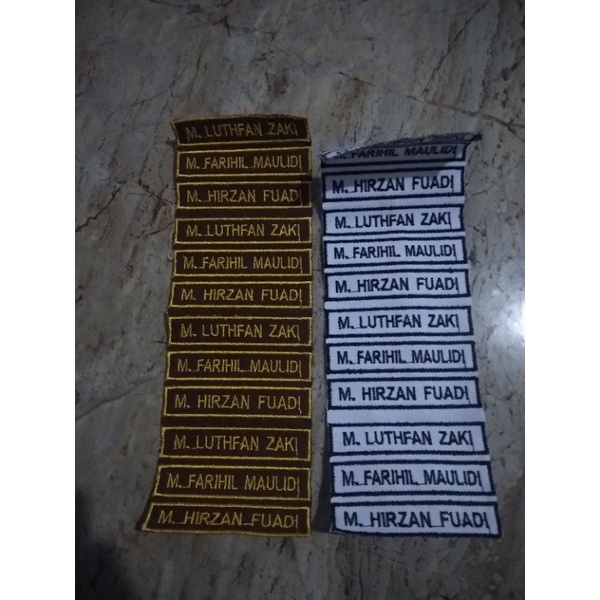 bordir nama full benang
