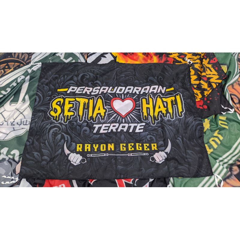 CETAK BENDERA PRINTING KOMUNITAS PSHT FULL COLOUR / DESAIN BEBAS / CUSTOM UKURAN