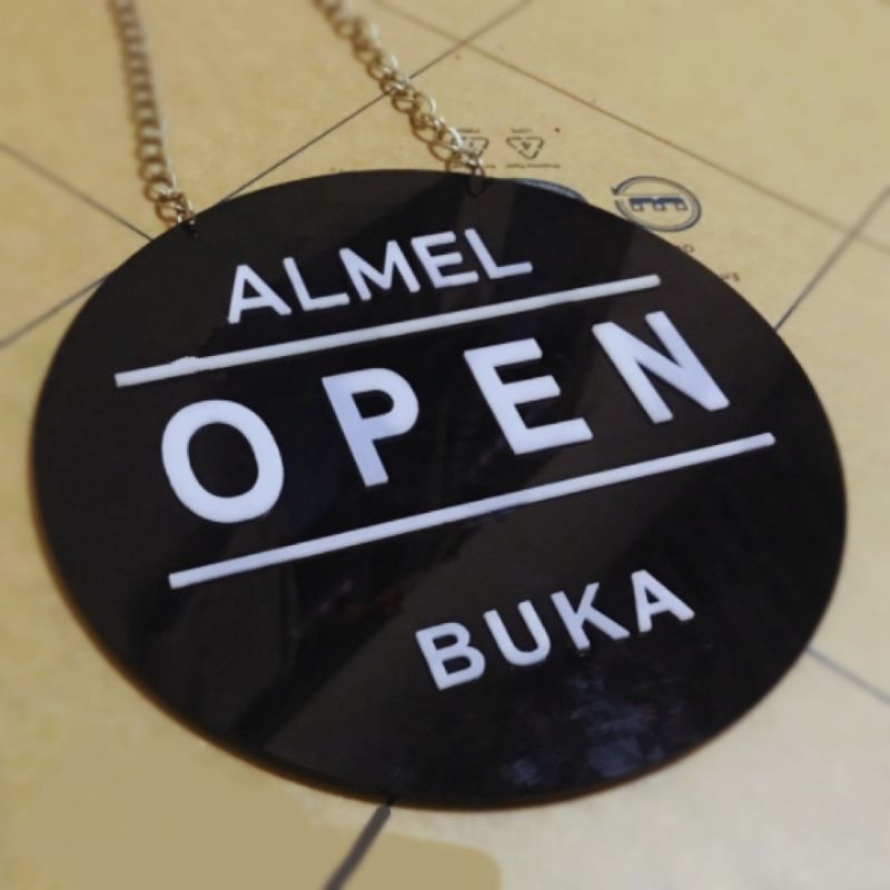 Open Closed Buka Tutup sign Bolak Balik Akrilik TIMBULL...!!!