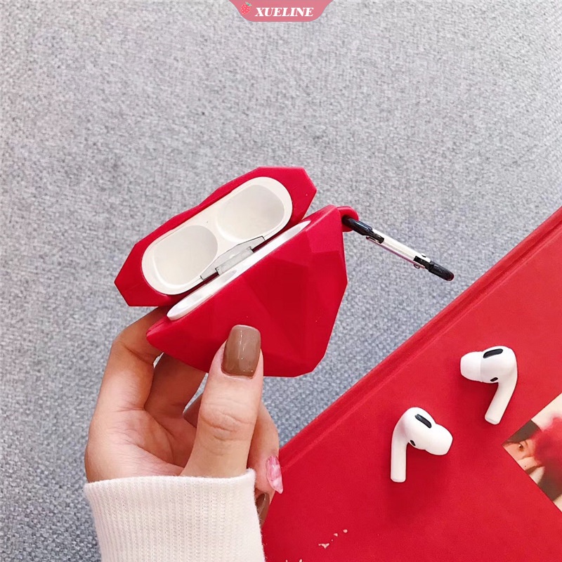 Casing Soft Case Silikon Bentuk Hati 3D Untuk Airpods 1 / 2 / Pro