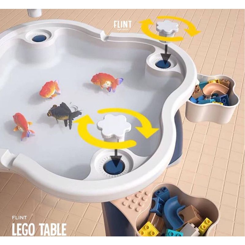 Children's Table 2 in 1 Lego Table Set Meja Lego Anak