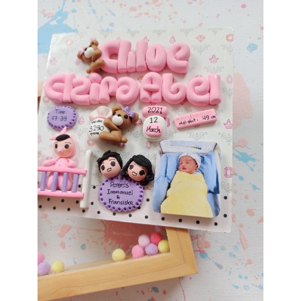 Clay Frame custom babyborn wisuda ulangtahun family