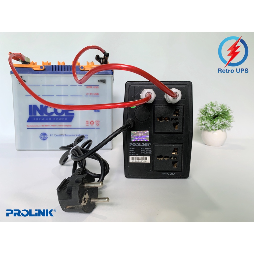 UPS + Stabilizer Modifikasi Prolink Pro 700 SFC 650VA Aki Luar + Kipas