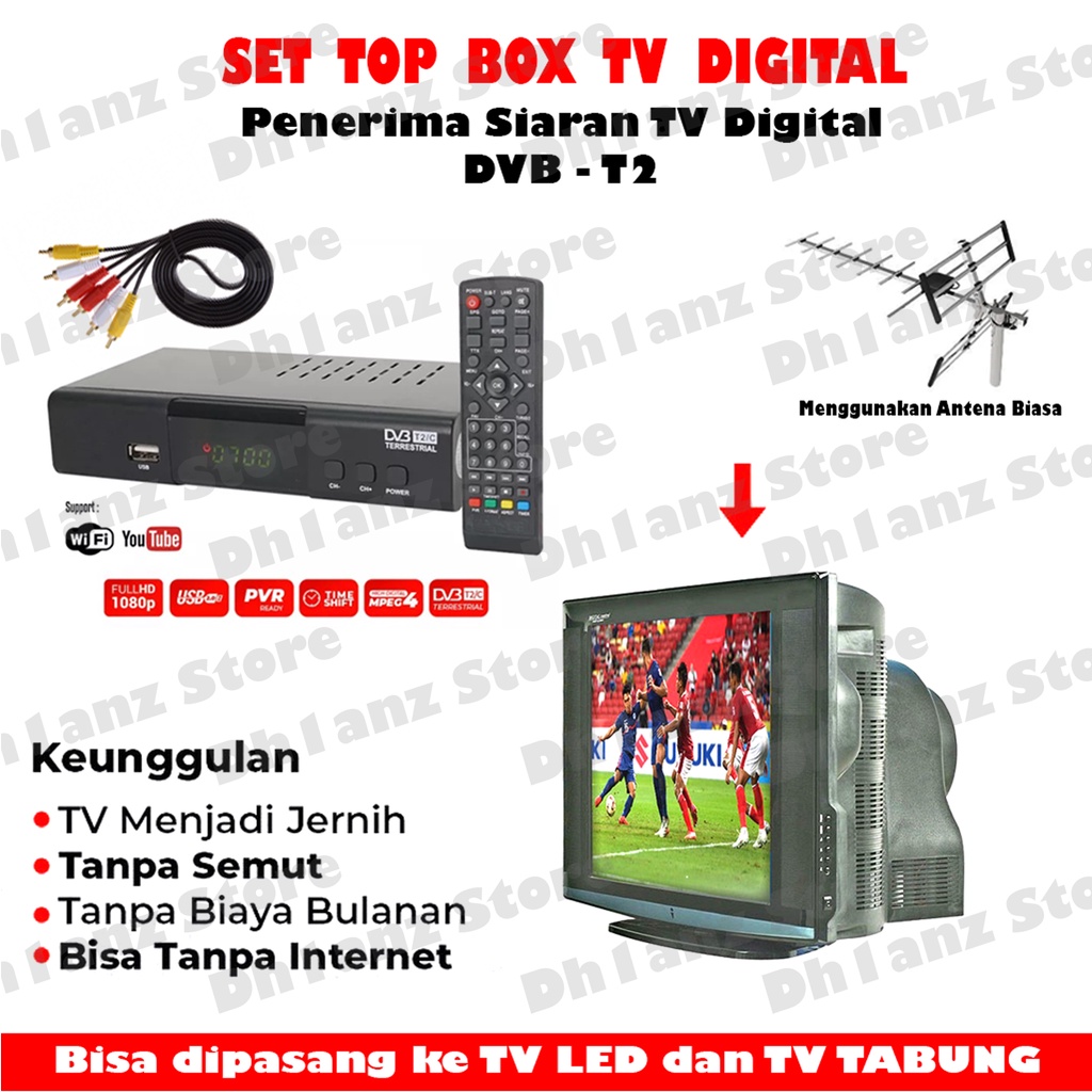 SET TOP BOX DVB T2 PENANGKAP SIARAN TV DIGITAL BOX TV DIGITAL DVB-T2