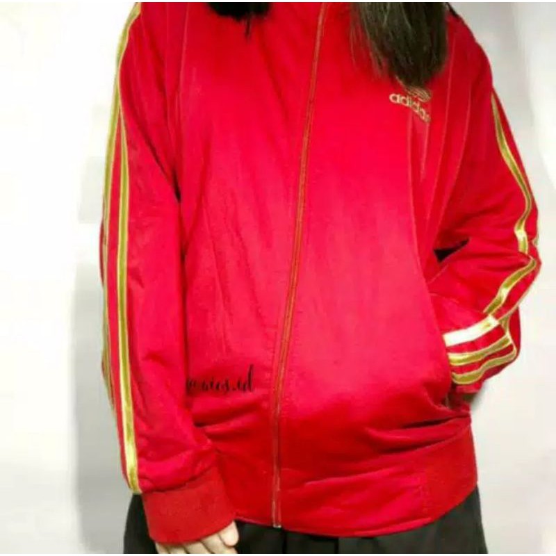 Jaket sporty adidas merah premium quality