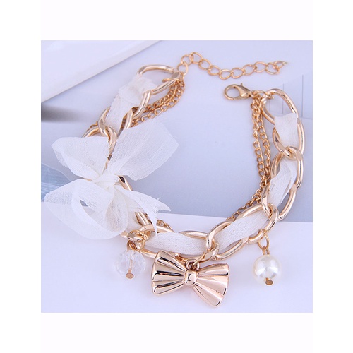 LRC Gelang Tangan Fashion Lace Bow Bracelet A63210