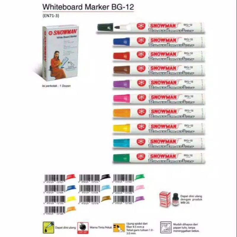 

Spidol snowman white board WB BG-12