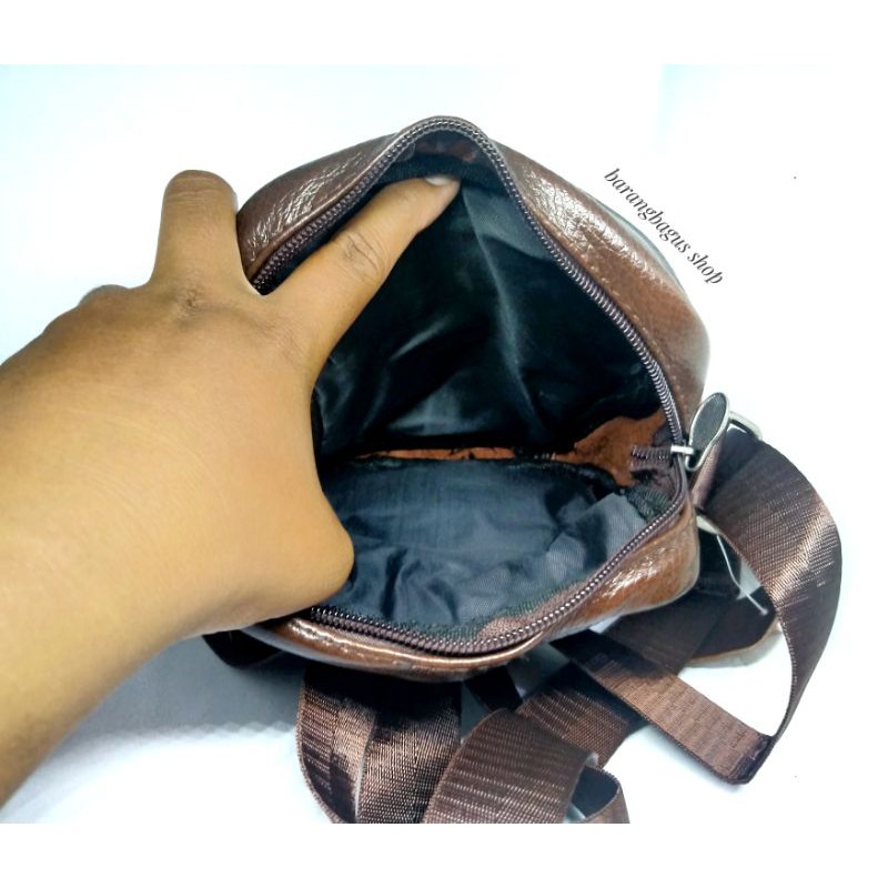 Tas selempang selendang kulit asli pria wanita JEEP import (kode 324)