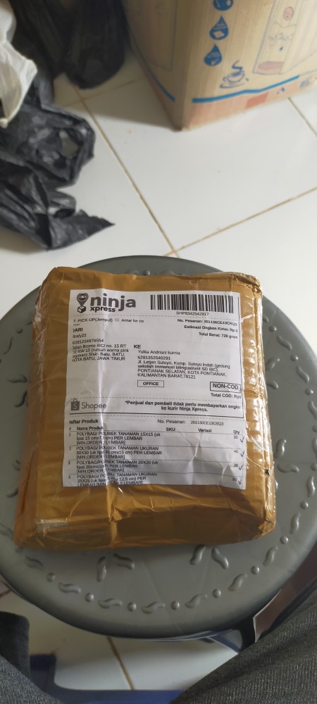 Polybag/ Polibek Tanaman Ukuran 25x25 (uk Lipat 25 Cmx 12,5 Cm) Per Lembar [min. Order 5 Lembar]